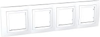 Рамка горизонтальная Schneider Electric Unica 4-м. белый